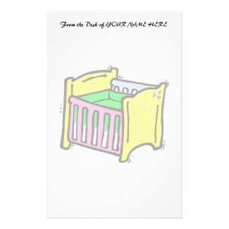 baby crib colorful graphic stationery