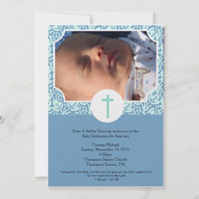 Baby Dedication Gifts on Baby Dedication Boy Baptism Photo Invitation 5x7 By Allpetscherished