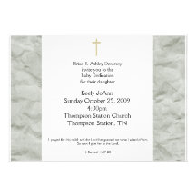 Baby Dedication Gender Neutral Baptism Invitation