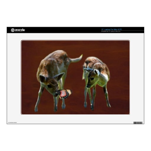 Baby Deer and butterfly 15" Laptop Decal