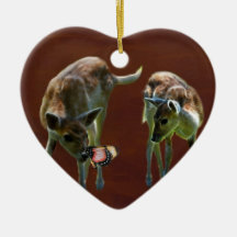 Baby Deer and butterfly Christmas Tree Ornaments