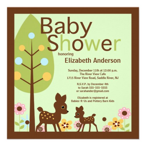 Baby Deer Gender Neutral Baby Shower Invitation