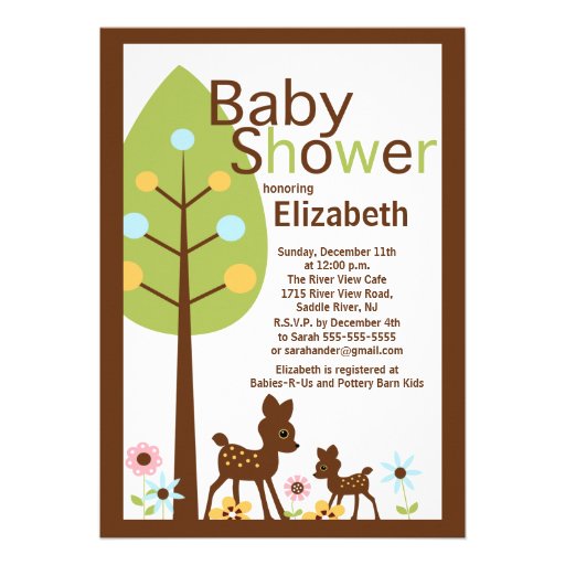 Baby Deer Neutral Baby Shower Invitation