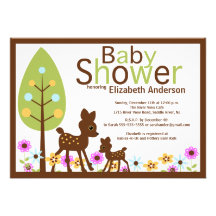Baby Deer Neutral Baby Shower Invitation