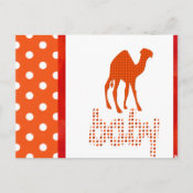Baby Design Red Camel postcard