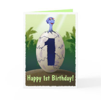 Baby Dinosaur Birthday Card by Swazzle Baby Dinosaur Birthday Card