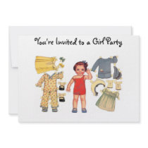 Baby Doll Paper Doll Invitations