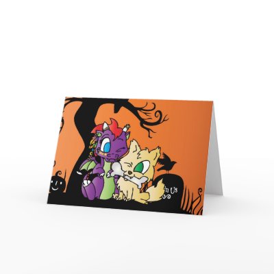 Baby Dragon and wolf card by DragonsFlame