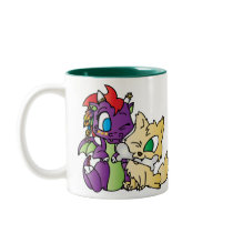 Baby Dragon and wolf mugs by DragonsFlame Baby Dragon and wolf mugs