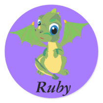 Baby Dragon Round Stickers