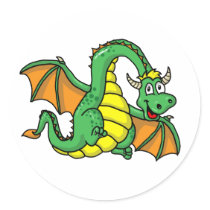 Baby Dragon Round Sticker