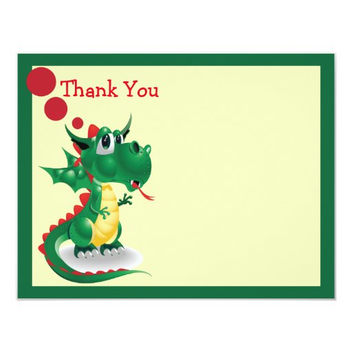 Baby Dragon Thank You Card | Zazzle