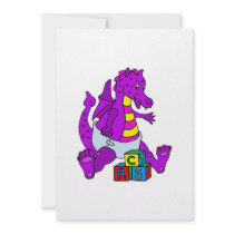 Baby Dragon with Blocks Invites