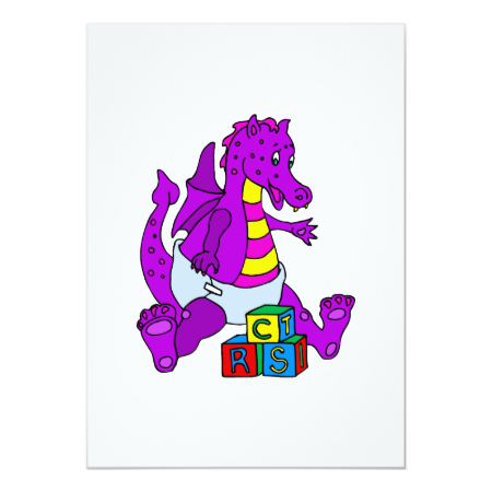 Baby Dragon with Blocks Invites Baby Dragon with Blocks Invites