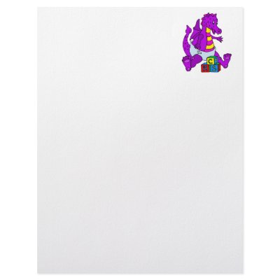 Baby Dragon with Blocks Personalized Letterhead by dragons_lair