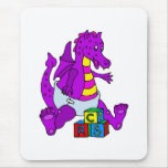 Baby Dragon with Blocks Mouse Pads