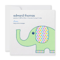 Baby Elephant Birth Announcement invitations by paisleyinparis Baby Elephant Birth Announcement invitations