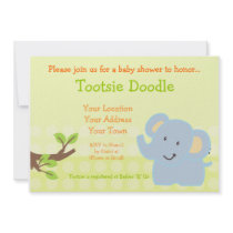 Baby Elephant Blue Boy Baby Shower Sprinkle invitations by tootsiedoodle Baby Elephant Blue Boy Baby Shower Sprinkle invitations