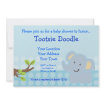 Baby Elephant Blue Boy Baby Shower Sprinkle invitations by tootsiedoodle Baby Elephant Blue Boy Baby Shower Sprinkle invitations