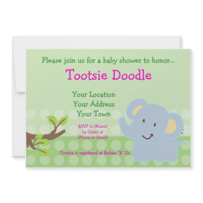 Baby Elephant Blue Boy Baby Shower Sprinkle Invitations by tootsiedoodle