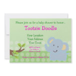 Baby Elephant Blue Boy Baby Shower Sprinkle Invitations