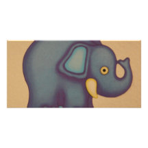 baby elephant custom photo card