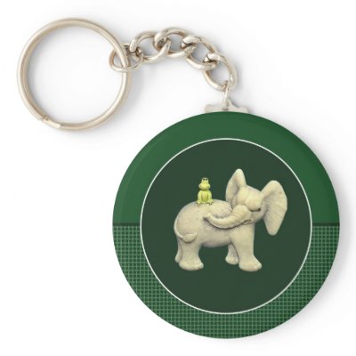 Baby Elephant & Frog Keychain