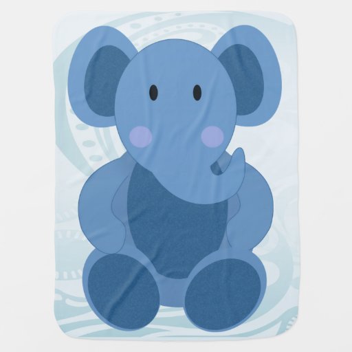 Baby Elephant in Blue Baby Blanket Zazzle