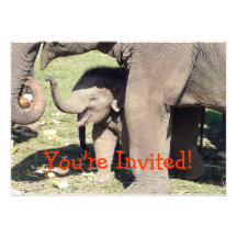 Baby Elephant Invitations Template