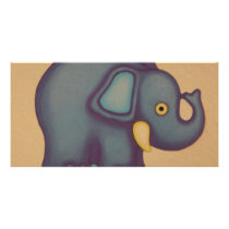 baby elephant custom photo card