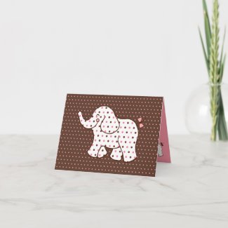Baby Elephant Thank You Card card
