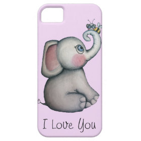 Baby Elephant with Bee iPhone 5 Case Pink