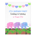 Baby Elephants Birthday Invitation