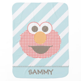 Baby Elmo Big Face Polka Dot Receiving Blankets