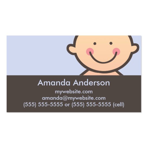 Baby Face Blue & Brown Business Cards