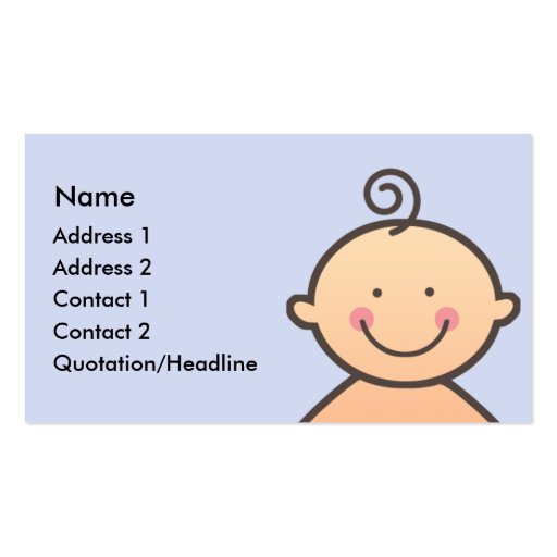 Baby Face Blue Business Cards (front side)