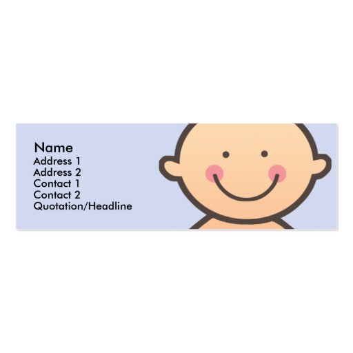 Baby Face Blue Skinny Profile Cards Business Cards