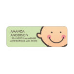 Baby Face Green Return Address Labels labels