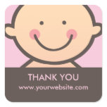 Baby Face - Pink & Brown Personalized Stickers stickers