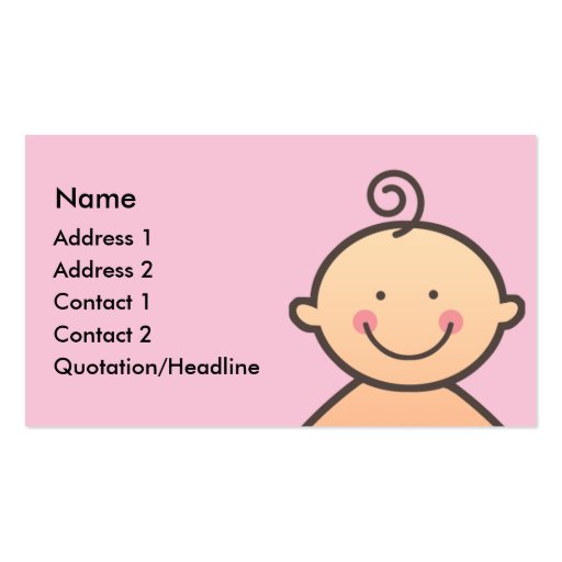 Baby Face Pink Business Cards