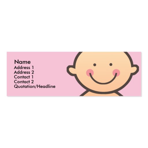 Baby Face Pink Skinny Profile Cards Business Cards (front side)