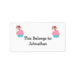 baby fairy cupcake cherry on top address label