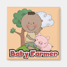 Baby Farmer With Pig Tshirts and Gifts Magnet