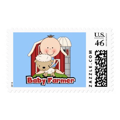 Baby Farmer With Sheep Tshirts and Gifts Stamps by toddlersplace