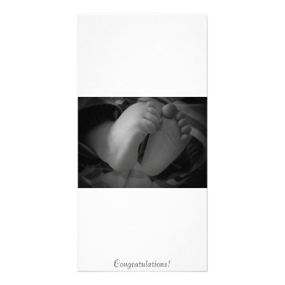 Baby Feet, Congratulations! Photo Card Template by skimom09