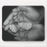 baby feet in father's hands mouse mats