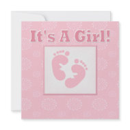 Baby Feet It's A Girl Baby Shower Invitation