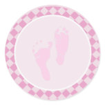 Baby Feet Pink Girl Envelope Seal Stickers