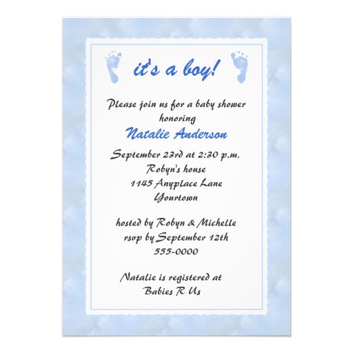 Baby Feet Shower Invitation (front side)