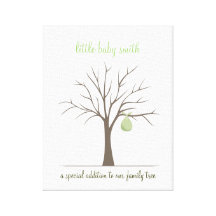 Baby Fingerprint Tree – Green Gallery Wrapped Canvas